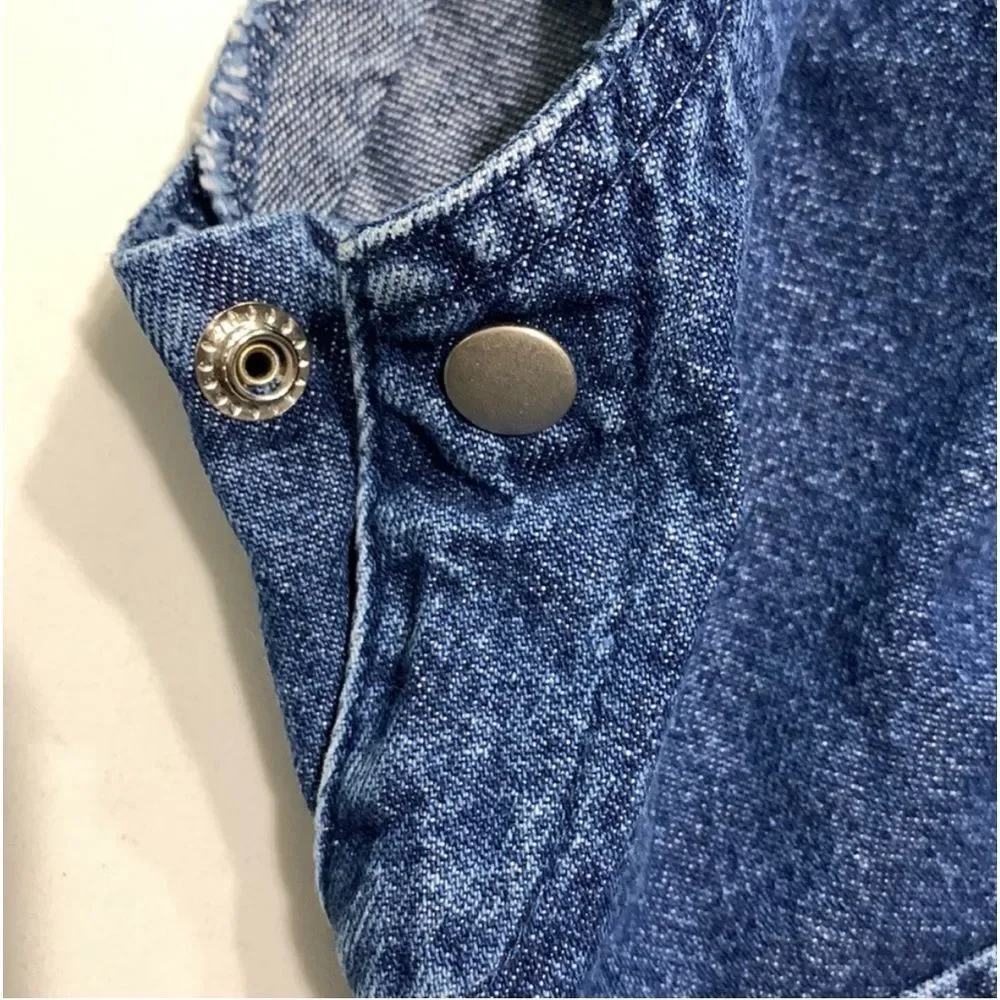 CARTER’S | Tykes Girls Denim Blue Jeans Dress Flowers Size 0-3M